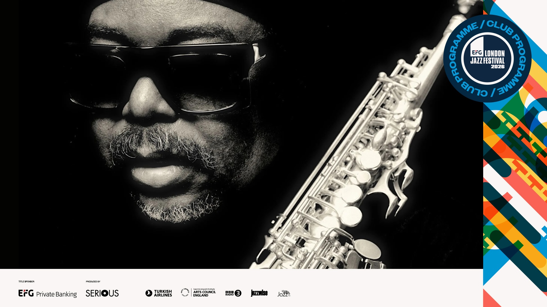 Courtney Pine artwork from PizzaExpress Jazz Club Soho